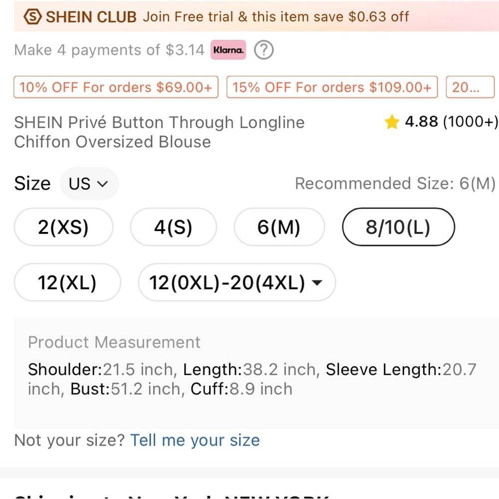 Shein Button Through Longline Chiffon Oversized B… - image 4